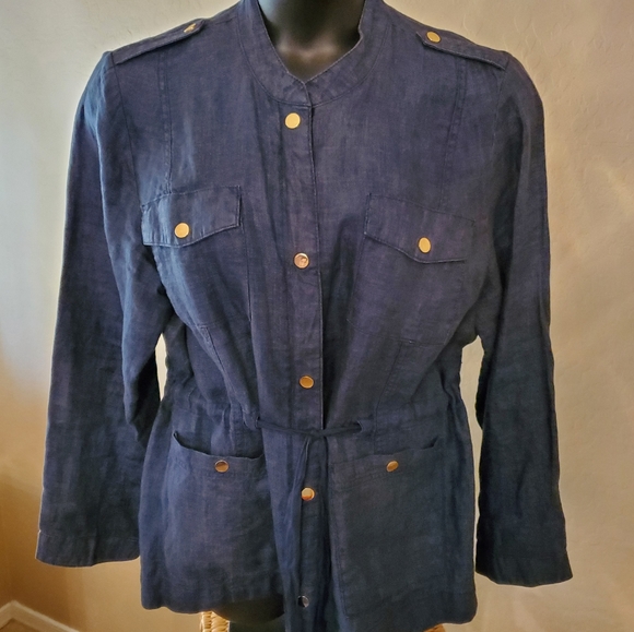 Blue Linen Jacket - Picture 1 of 8